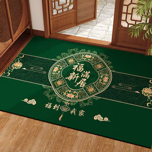 福满新居绿色风水入户门地垫硅藻泥进门口吸水防滑玄关脚垫可裁剪