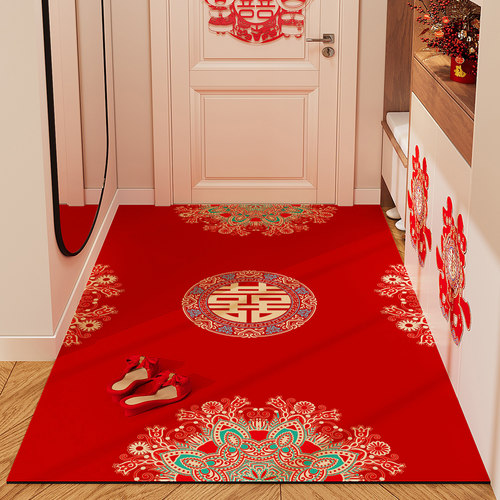 喜庆软硅藻泥吸水入户门地垫进门