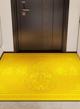 金黄色风水入户门地垫进门口家用硅藻泥吸水防滑蹭脚垫厚地毯裁剪