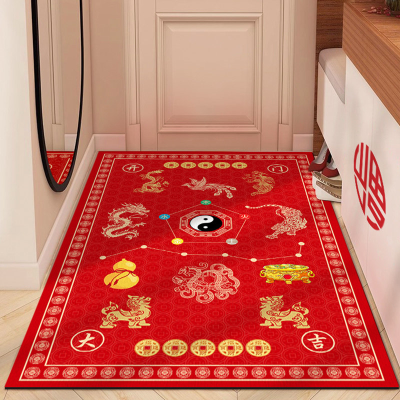 五帝钱地垫红色矽藻泥七星入户门地进门门口垫防滑风水门垫可裁剪,居家布艺,入户地垫,淘宝优惠券,粉丝福利购,淘宝优惠卷