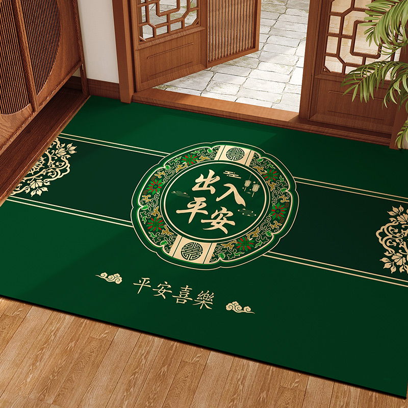 出入平安绿色地垫入户门垫硅藻泥室内进门口吸水防滑玄关脚垫地毯