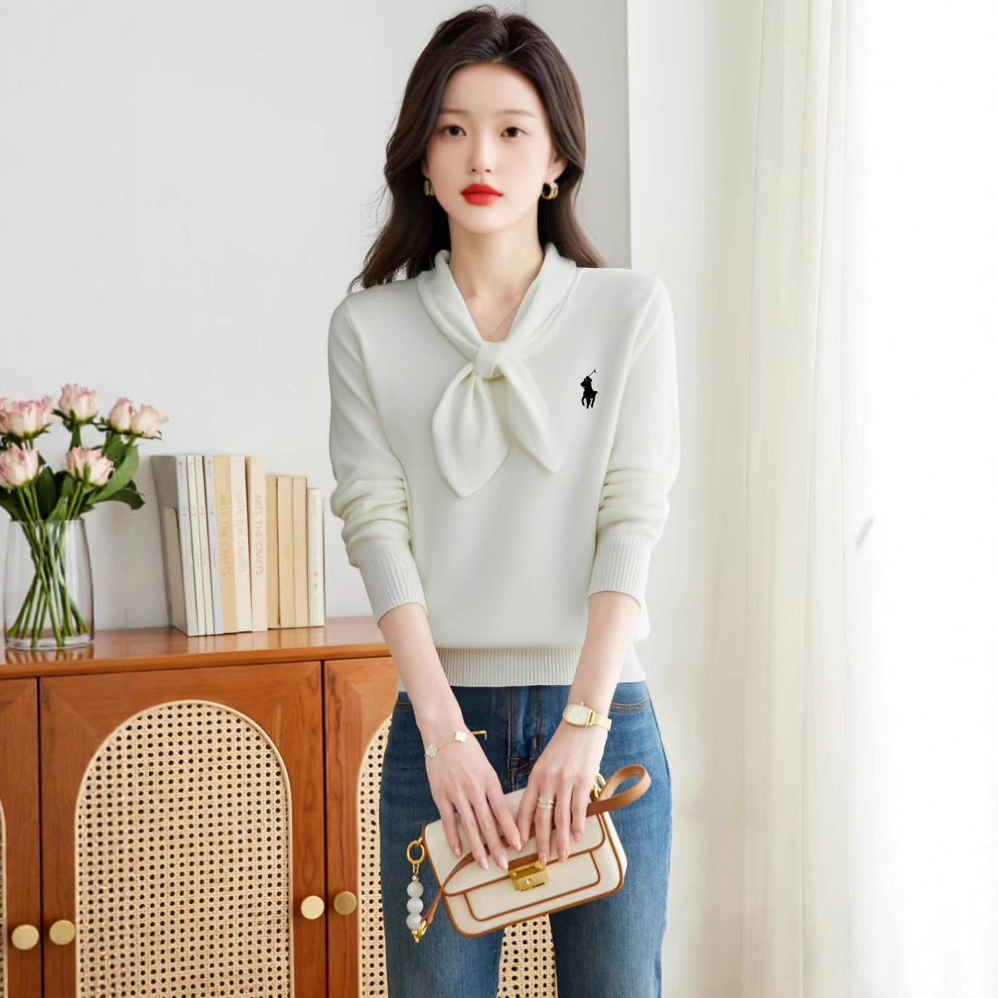 韩系刺绣毛衣2025秋季针