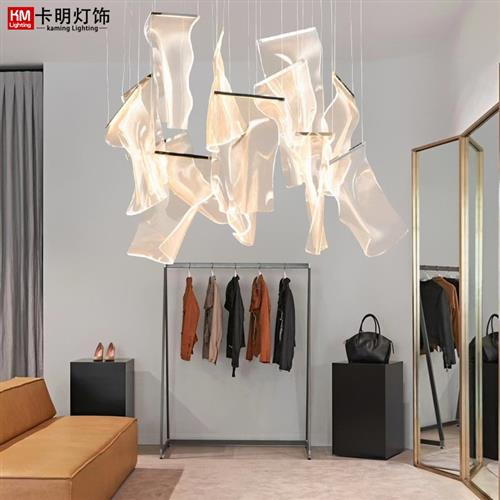 现货漂浮白纸亚克力透光板吊灯售楼部沙盘酒店商场灯大堂工程灯具