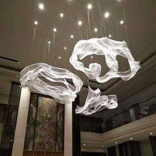 楼别墅售楼部酒店大堂商用展厅会所楼梯客厅灯飘带吊灯 定制复式