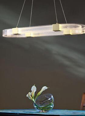 简约现代客厅吊灯圆形个性家用卧室创意大气LED亚克力吊灯