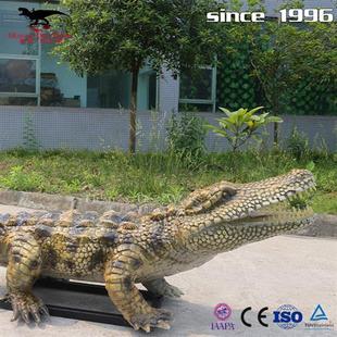 仿真鳄鱼两栖爬行动物可动可静景区拍照引流大型动植物生产厂家