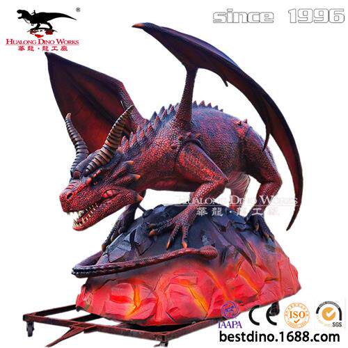 年仿真恐龙生产厂家飞龙卓耿哥特式蹲姿状模型摆件装饰工艺品