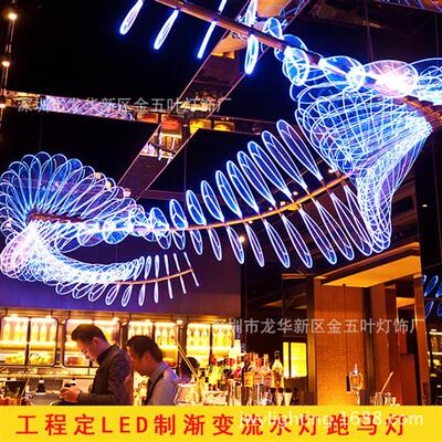 创意异型螺旋亚克力龙骨翅膀工程灯饰音乐西餐厅酒吧吧台吊灯
