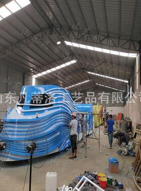 年网红新款巡游花车青岛啤酒节大型雕塑拍照打卡道具LED发光