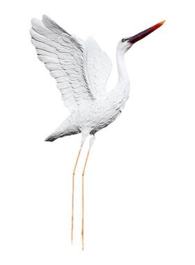 室外仿真仙鹤雕塑水景池塘白鹤装饰假山花园售楼部玻璃钢白鹭摆件