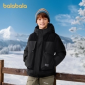 巴拉巴拉balaOne童装 男童羽绒服2025新款 保暖外套防泼水冬假两件