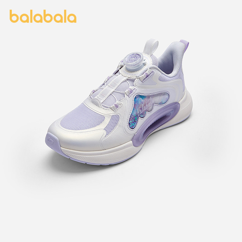 巴拉巴拉童鞋儿童运动鞋女童春秋透气防滑网布旋钮扣综训鞋甜美