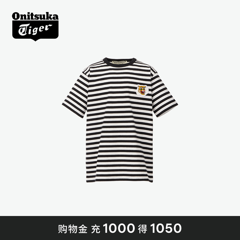 Onitsuka Tiger鬼塚虎KIDS TEE儿童圆领条纹短袖T恤