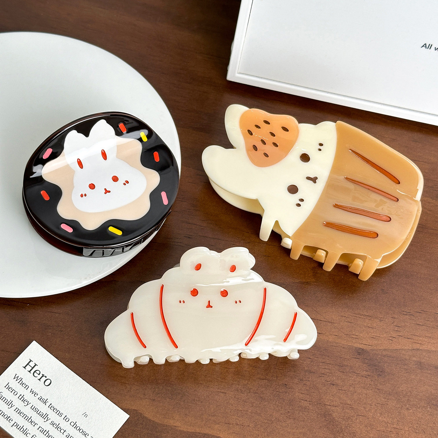 朵薇饰品可爱小白兔发夹百搭马尾夹醋酸鲨鱼夹大号盘发抓夹子发饰,饰品/流行首饰/时尚饰品新,发饰,淘宝优惠券,粉丝福利购,淘宝优惠卷