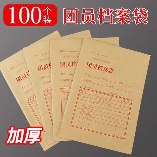 加厚团员档案袋共青团A4资料袋