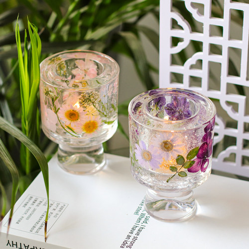 diy香薰蜡烛干花烛台材料套餐