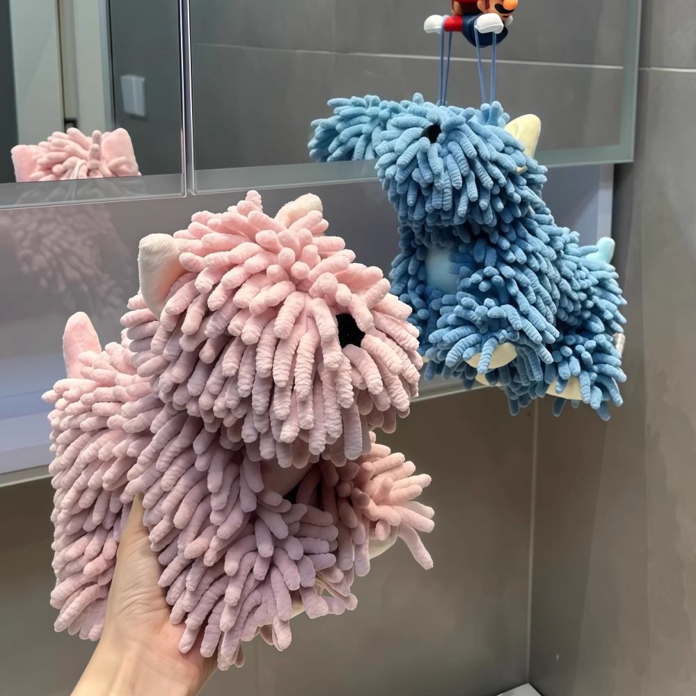 可爱卡通雪尼尔小狗公仔擦手巾