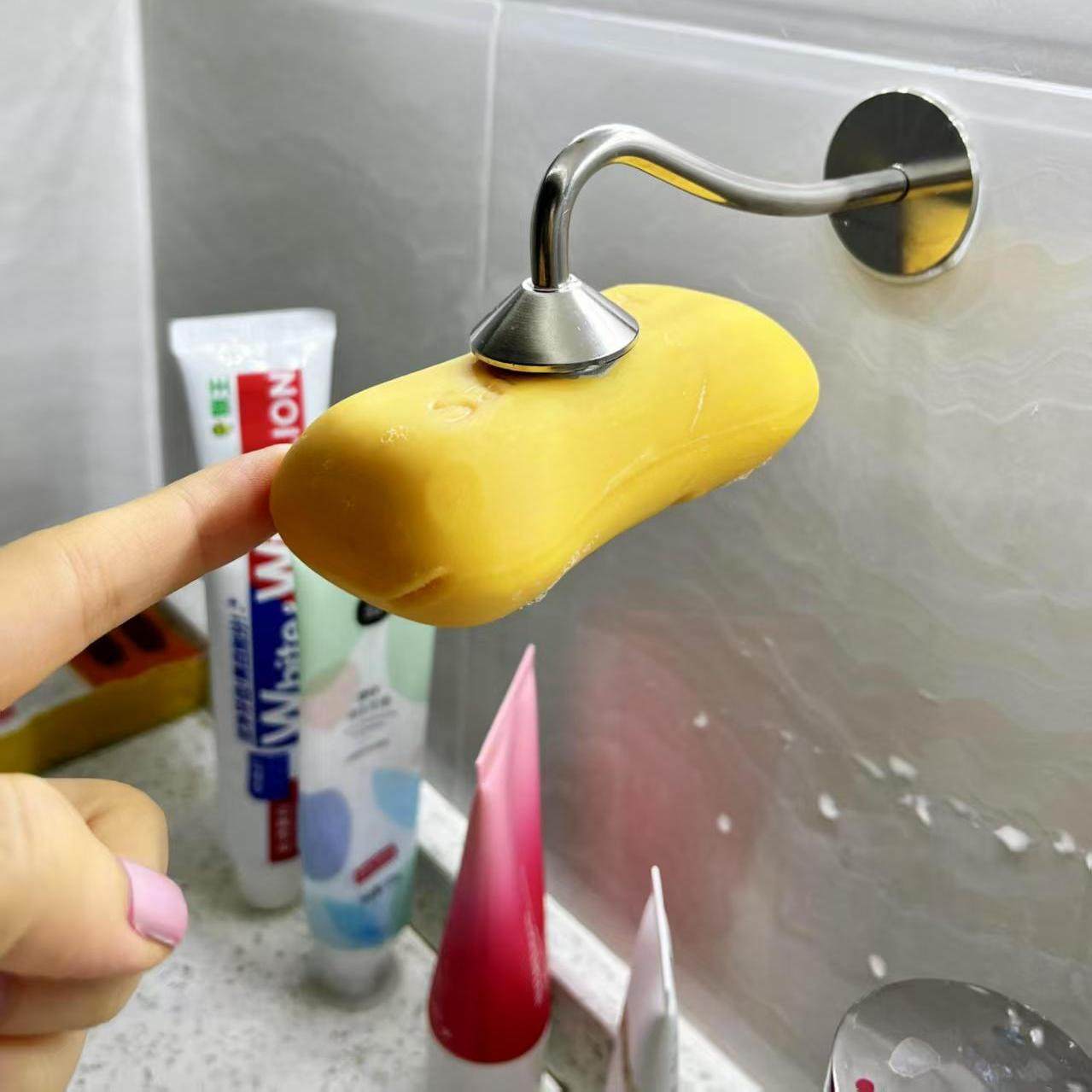 肥皂架免打孔卫生间磁铁放皂器香皂置物架壁挂磁吸创意沥水肥皂盒