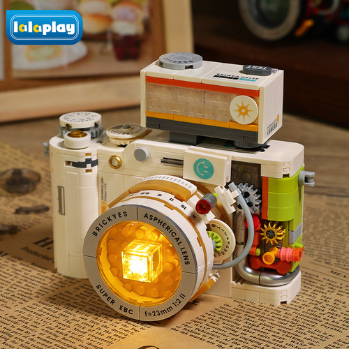 2025新款相机积木经典复古照单反拼装摆件女潮玩儿童男孩生日礼物