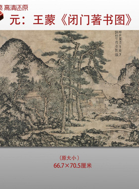 元代王蒙闭门著书图名家国画真迹