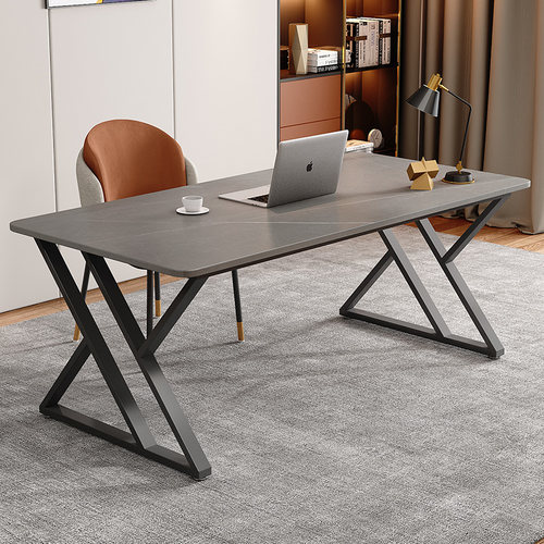 轻奢现代加厚岩板桌面电脑桌