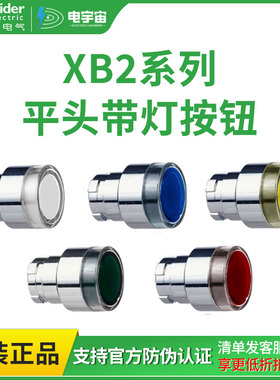 施耐德 XB2按钮 ZB2BW31C 33C 34C 35C 36C 平头/凹头带灯按钮头