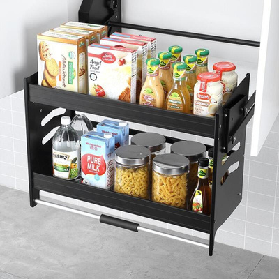 极速吊柜升e降拉篮厨房橱柜下拉铝合金缓冲升降机顶柜内置上下伸