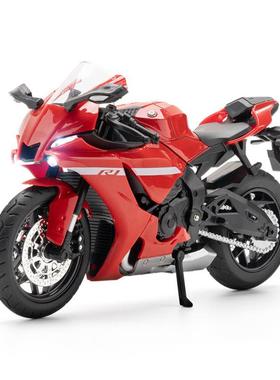 (盒装)仿真1比12R1越野合金摩托车模型摆件玩具母婴