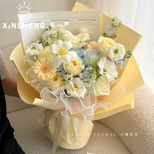 芯苼 材料高质感纯色防水 素瓷哑光包花纸鲜花花束花艺花店用包装