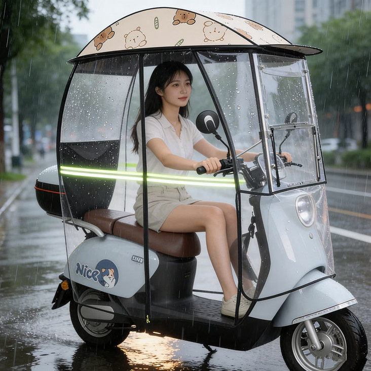 电动车雨棚蓬加厚加粗支架可拆卸