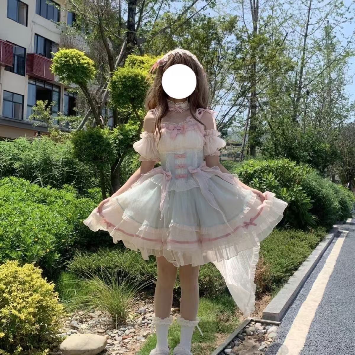 原创设计泡泡熊芭蕾风Lolita连衣裙生日成人礼洛丽塔蛋糕裙