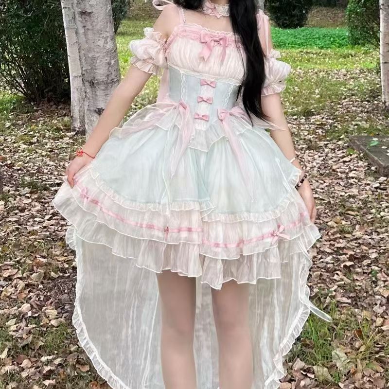 泡泡熊原创设计芭蕾风Lolita连衣裙甜美可爱生日蛋糕裙成人礼夏季