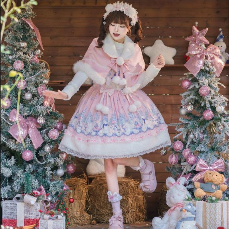 原创lolita正品洛丽塔jsk连衣裙斗篷lo裙冬款甜美可爱日常套装