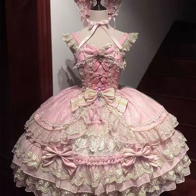 原创设计韩菇凉宝石之冕Lolita洋装doll感jsk吊带洛丽塔连衣裙