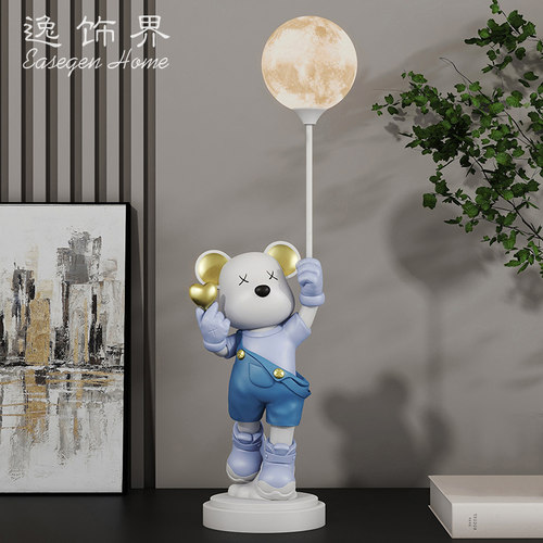 暴力熊摆件客厅遥控小夜灯桌面家居电视柜玄关装饰品乔迁新居礼物