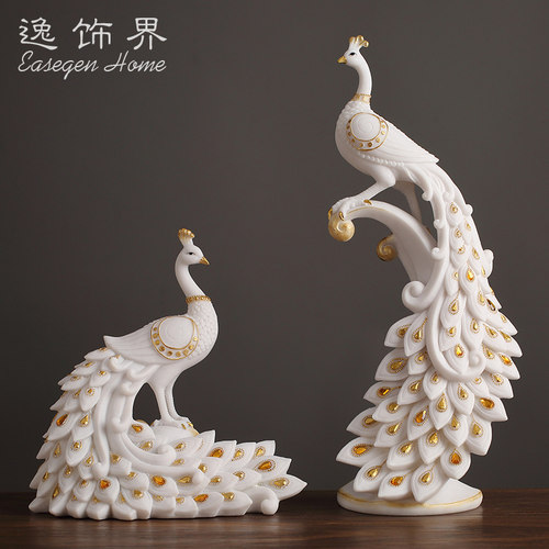 孔雀轻奢摆件客厅装饰品乔迁新居