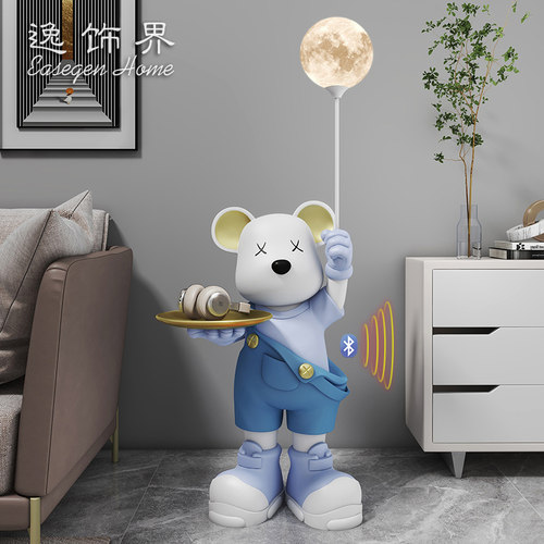 暴力熊大摆件客厅大型落地网红托 托盘音响电视旁新居乔迁搬家礼