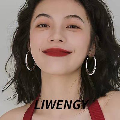 999纯银防过敏大圈耳环耳夹