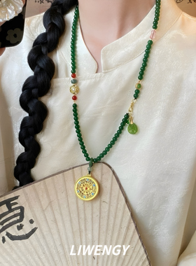 新中式古风轻奢串珠长款毛衣链女