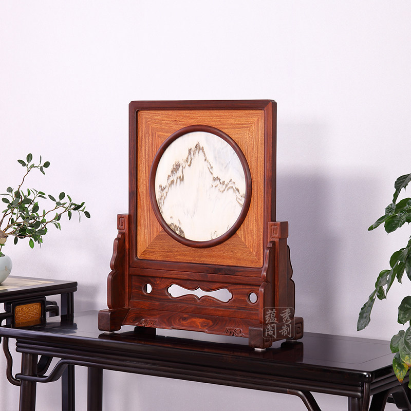 蕴秀阁明式红木家具中堂条案插屏赞比亚血檀座屏花梨木嵌云石座屏|msdalam kategori perabot kediaman, skrin/tetingkap bunga, Jadual plak - dari Buy2taobao.com untuk memberikan perkhidmatan ejen Taobao profesional membeli