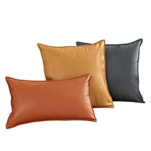 橙色科技布抱枕沙发客厅靠枕套罩轻奢高级感床头不含芯枕头靠垫背