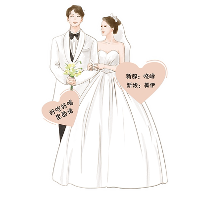 人形立牌结婚迎宾区指引牌卡通