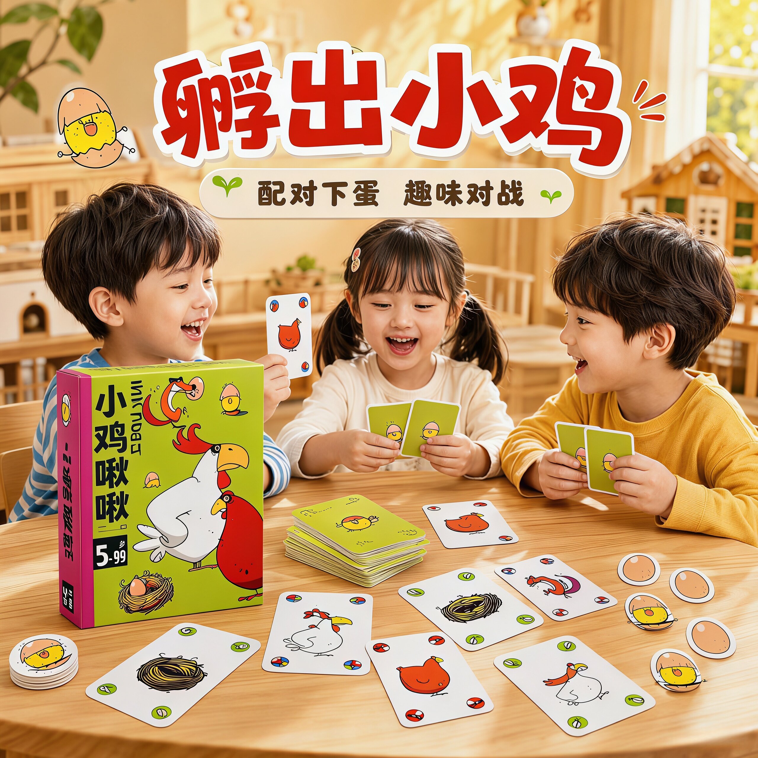 小鸡啾啾桌游卡牌女孩玩具10岁益智3到6岁以上打发时间的玩具礼物图片