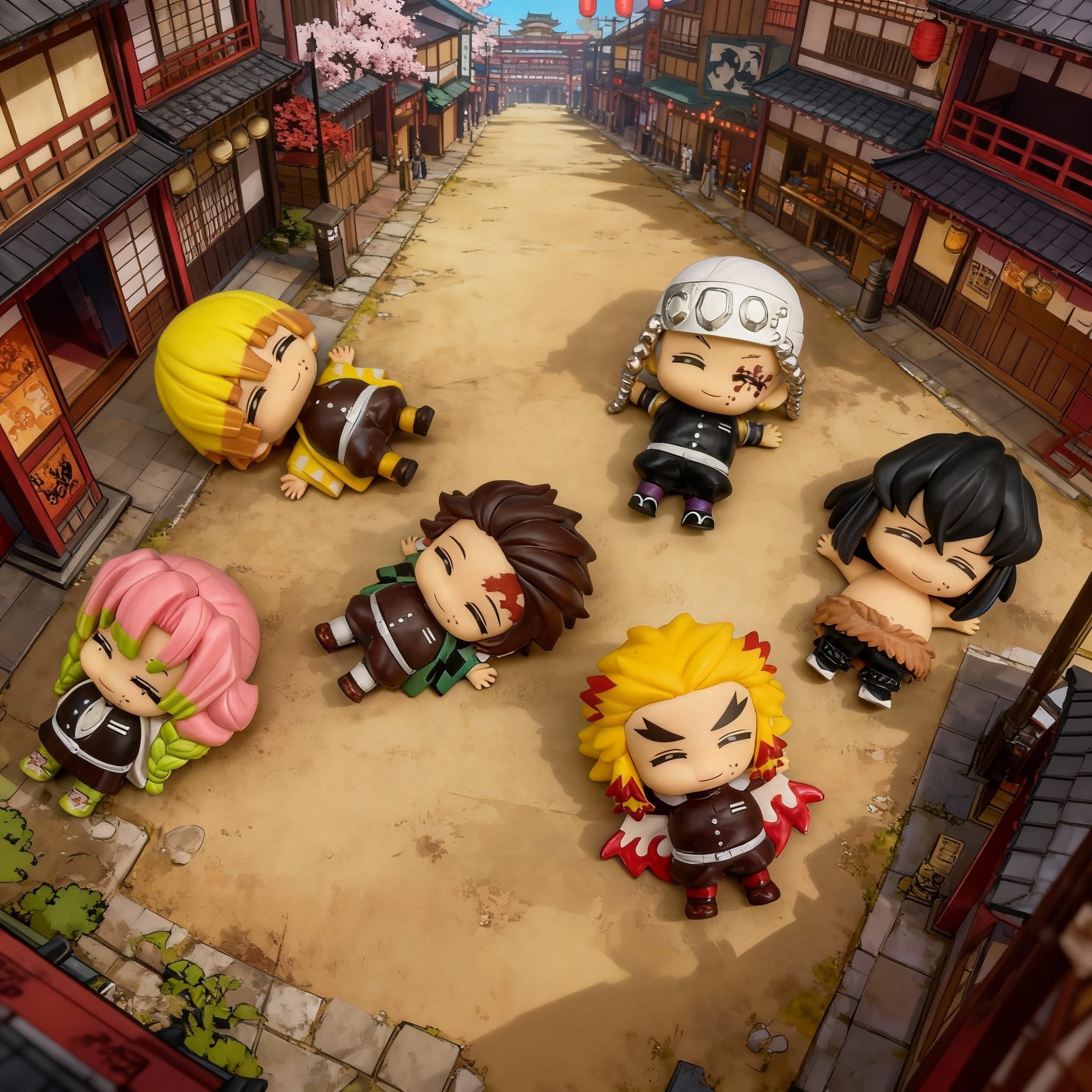 鬼灭之刃无限城篇盲盒手办周边公仔桌面摆件模型玩具炭治郎善逸女