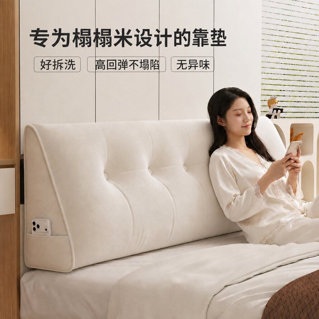 床头靠垫软包三角可拆洗