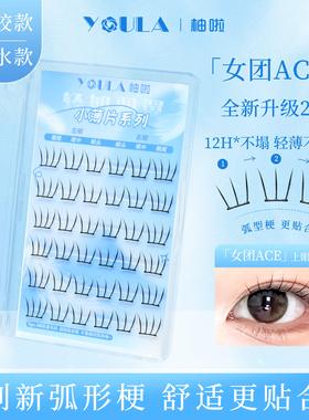【创新弧形梗】YOULA/柚啦女团ACE升级2.0小薄片假睫毛柔软新手