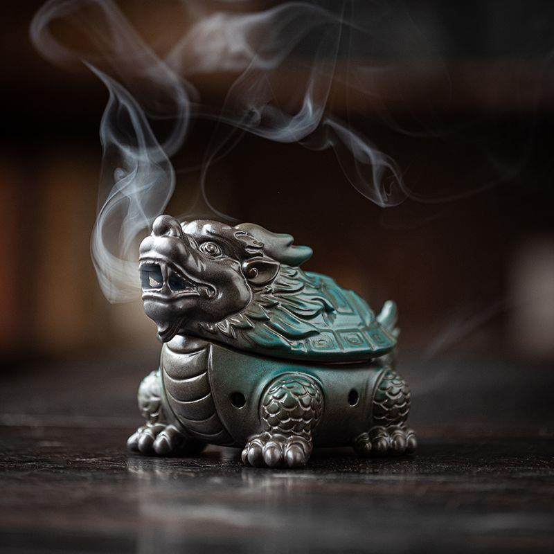 招财龙龟陶瓷盘香炉家用室内檀香沉香香薰炉摆件茶桌装饰熏香摆件,家居饰品,桌面摆件,淘宝优惠券,粉丝福利购,淘宝优惠卷
