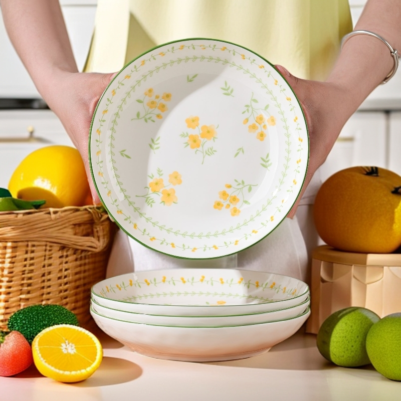 菜盘子家用陶瓷新款高颜值7英寸圆子加深菜碟子轻奢釉下彩炒菜盘,餐饮具,盘,淘宝优惠券,粉丝福利购,淘宝优惠卷