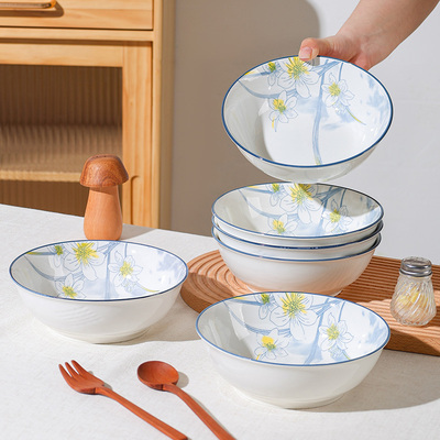 大号面碗家用陶瓷7英寸吃面碗饭碗釉下彩高颜值泡面斗碗新款餐具