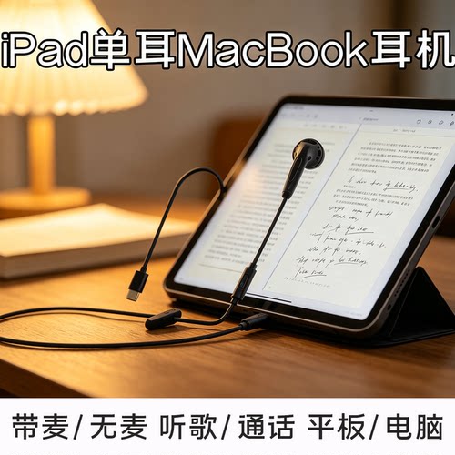iPad有线耳机MacBook单耳数字